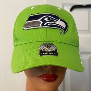 NWOT 47 Brand SEATTLE SEAHAWKS BALL CAP. Bright green. Embroidered. EXCELLENT!